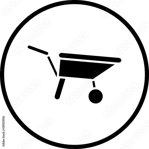 vector  wheelbarrow icon style