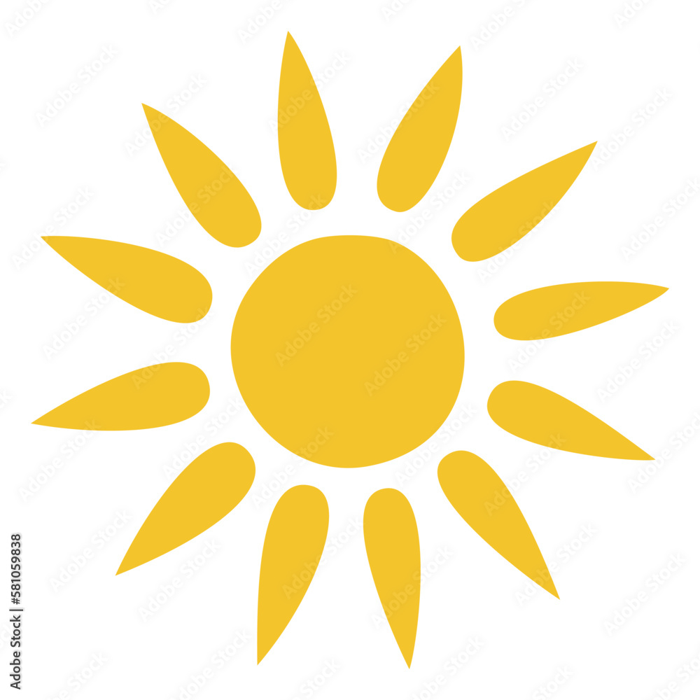 Sun icon clipart. Vector illustration flat design.