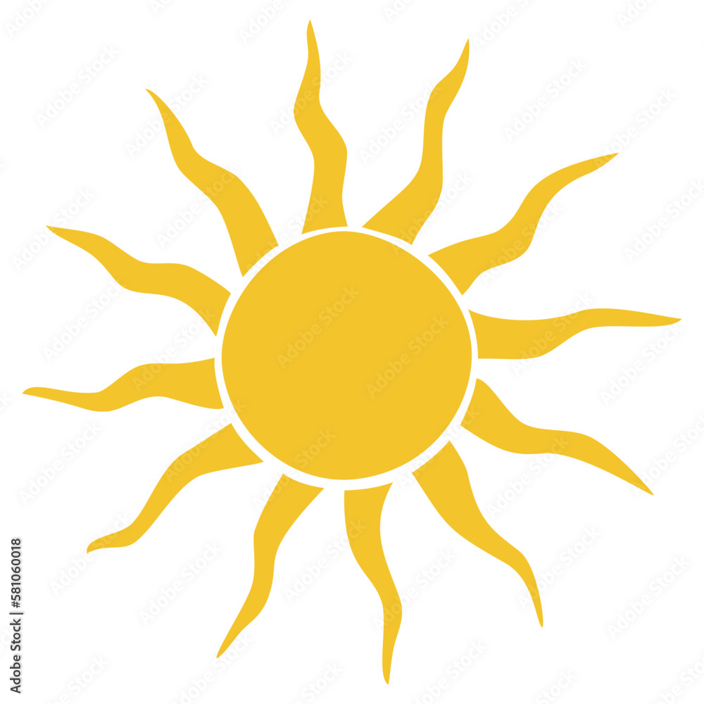 Sun icon clipart. Vector illustration flat design.