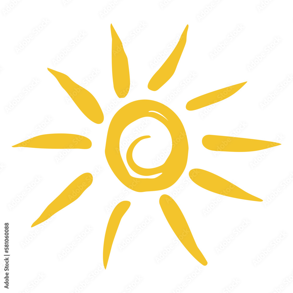 Sun icon clipart. Vector illustration flat design.