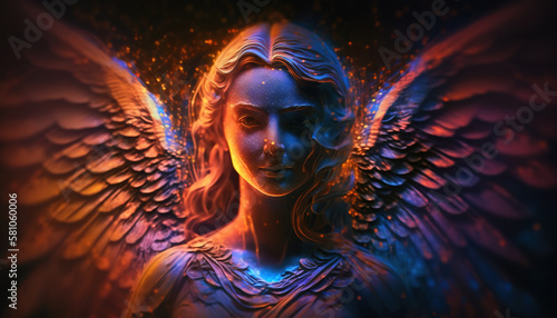 Angel spirit guide watching over us. Generative Ai.
