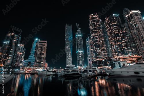 Burj  dubai mall and surroundings  a city shrouded in light  tourists and monuments UAE - United Arab emirates