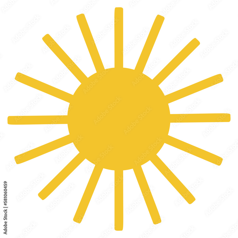 Sun icon clipart. Vector illustration flat design.