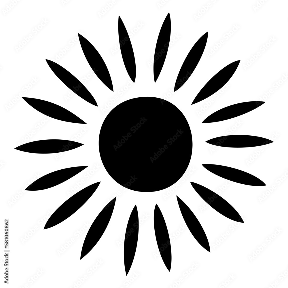 Sun icon clipart. Vector illustration flat design.