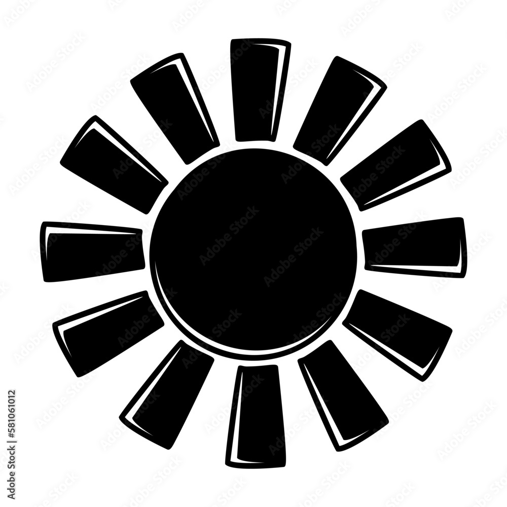 Sun icon clipart. Vector illustration flat design.