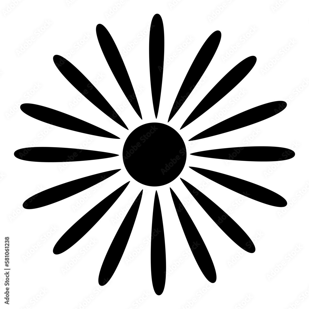 Sun icon clipart. Vector illustration flat design.