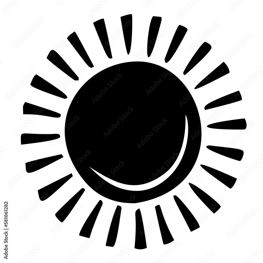 Sun icon clipart. Vector illustration flat design.