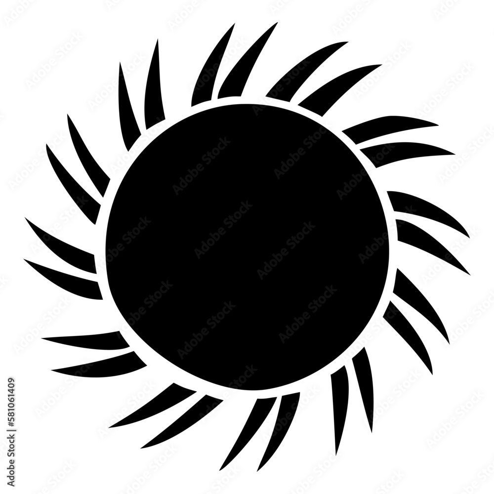 Sun icon clipart. Vector illustration flat design.