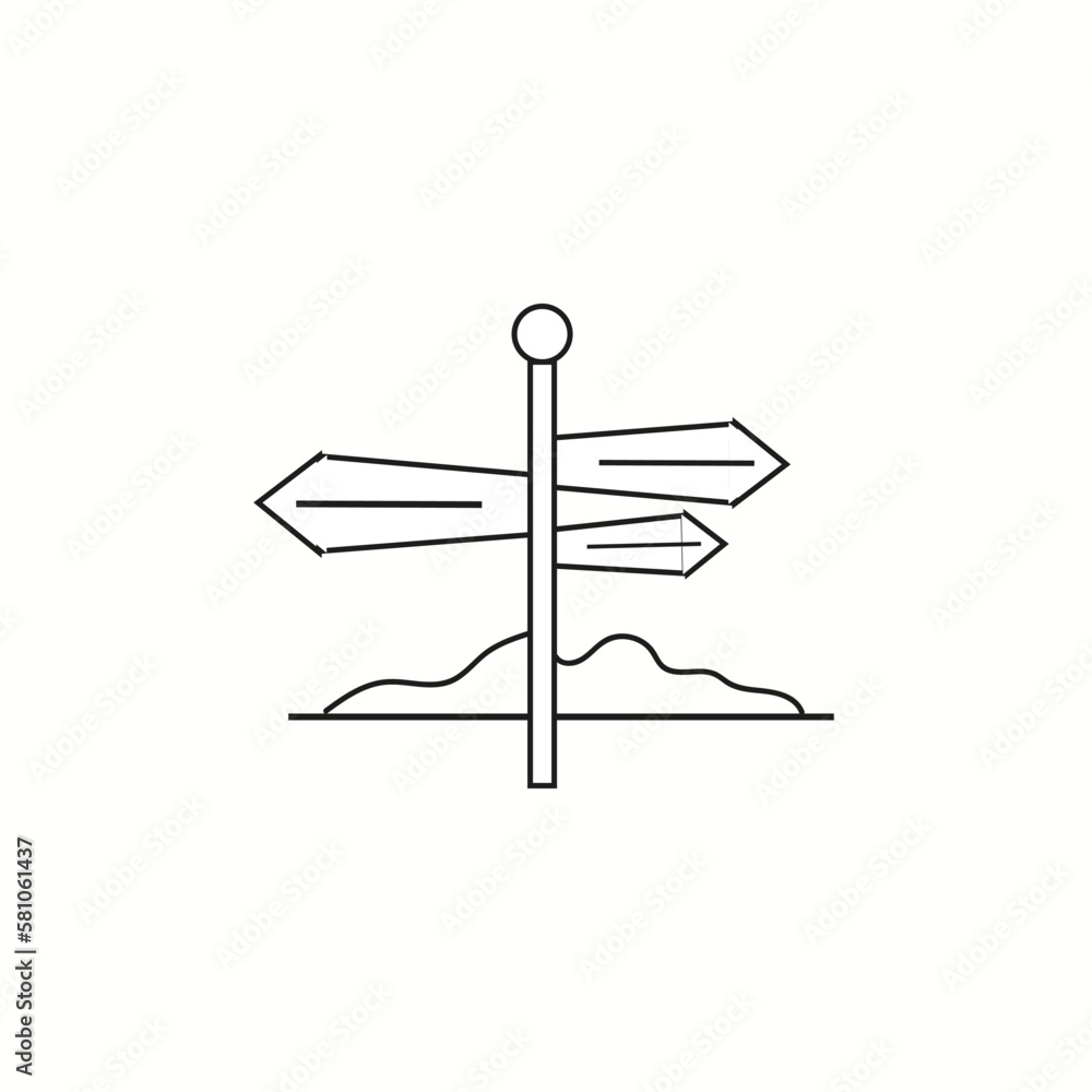 Road sign icon. Simple line, outline vector Vector Road sign icon. Simple line, outline vector Vector