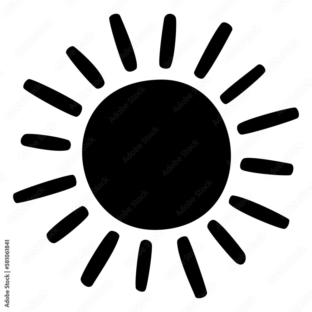 Sun icon clipart. Vector illustration flat design.