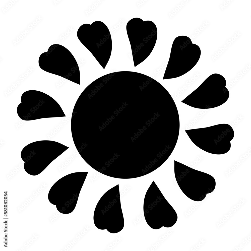 Sun icon clipart. Vector illustration flat design.
