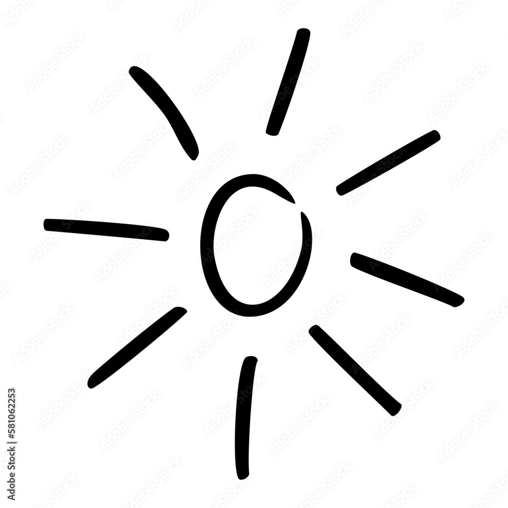 Sun icon clipart. Vector illustration flat design.
