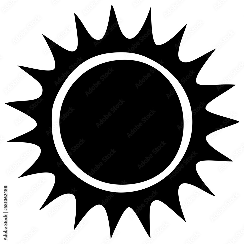 Sun icon clipart. Vector illustration flat design.
