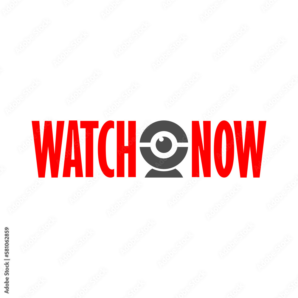 Watch now button icon isolated on transparent background Watch now button icon isolated on transparent background