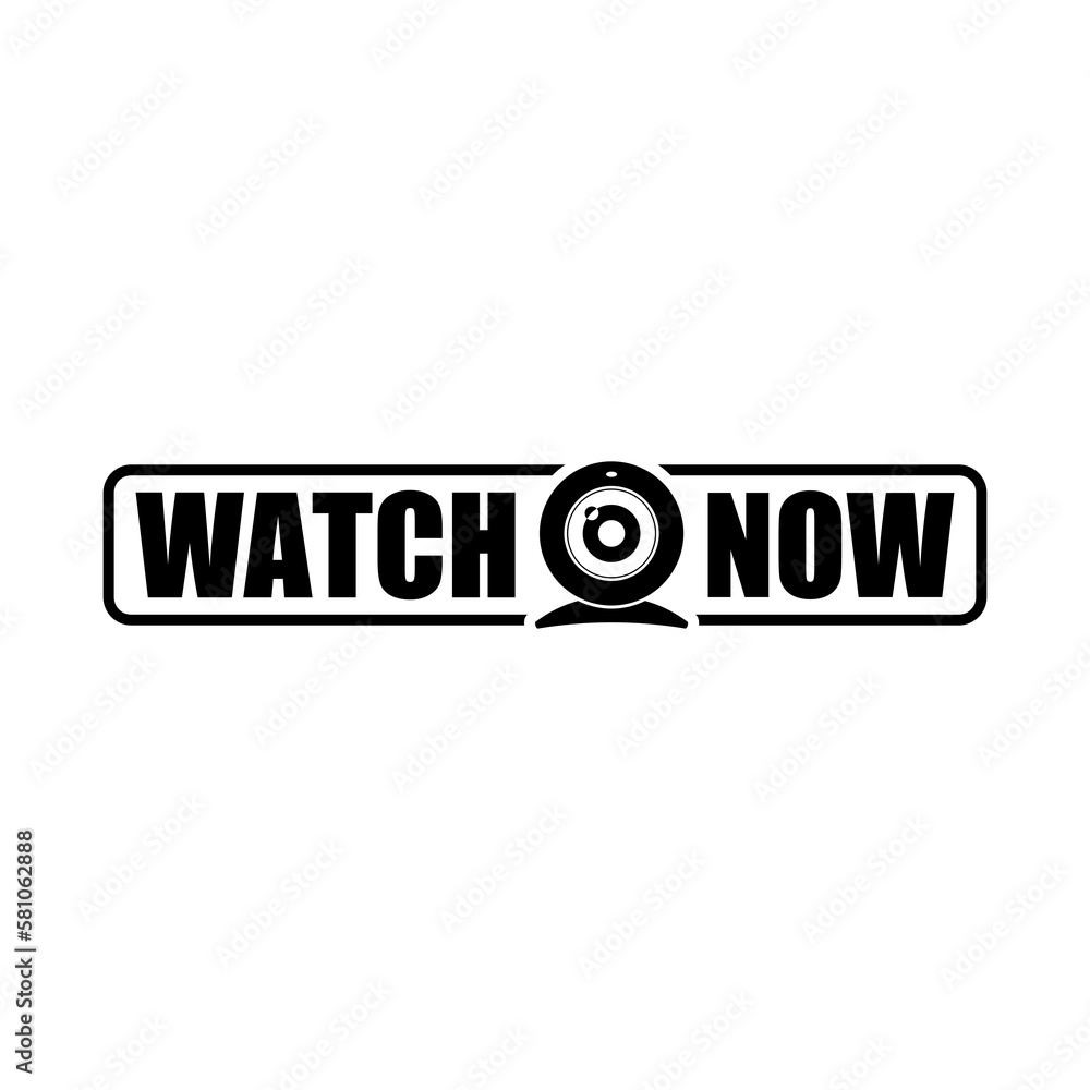 Watch now button icon isolated on transparent background Watch now button icon isolated on transparent background