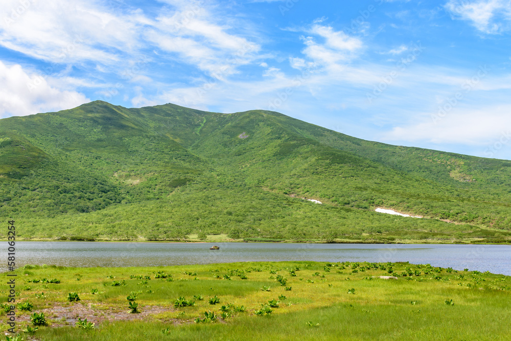 Fototapeta premium 知床 羅臼湖トレッキングコースを行く 