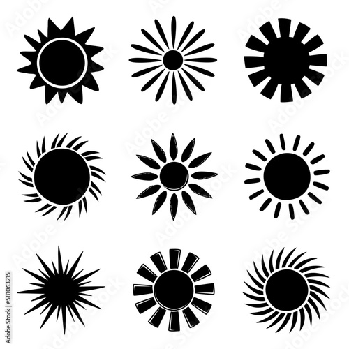 Obraz na płótnie Sun icon set clipart. Vector illustration flat design. w salonie