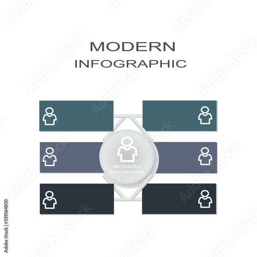 Collection of vector circle chart infographic templates for presentations, advertising, layouts, annual reports. 6 options, steps, parts.