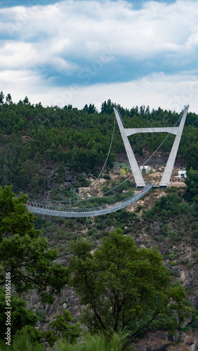 iron suspension bridge. Arouca suspension bridge. suspension footbridge