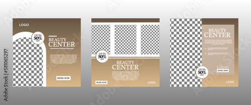 Beauty Center Social Media Post Banner Flyer Template Design, design concept of professional skin care, hair spa, hair mask, hairdresser, cosmetic sale, makeup, etc