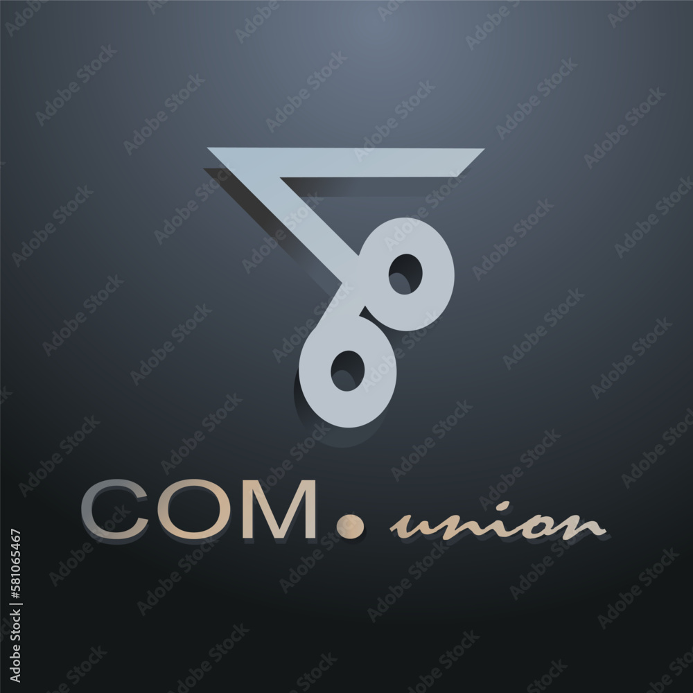 logo abstrack with metal colore logo abstrack with metal colore