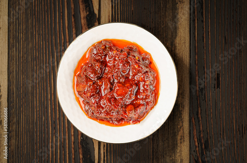 Fresh bean paste on a simple background