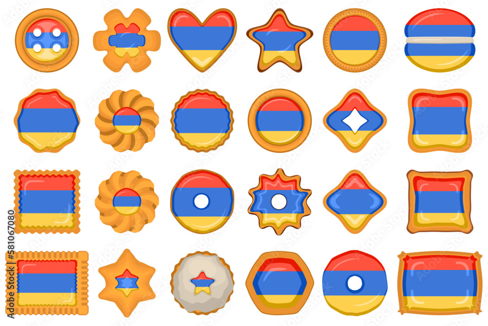 Homemade cookie with flag country Armenia in tasty biscuit Homemade cookie with flag country Armenia in tasty biscuit