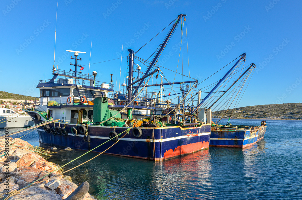 big fishing ship in Port Alacati Marina (Cesme, Izmir province, Turkey)