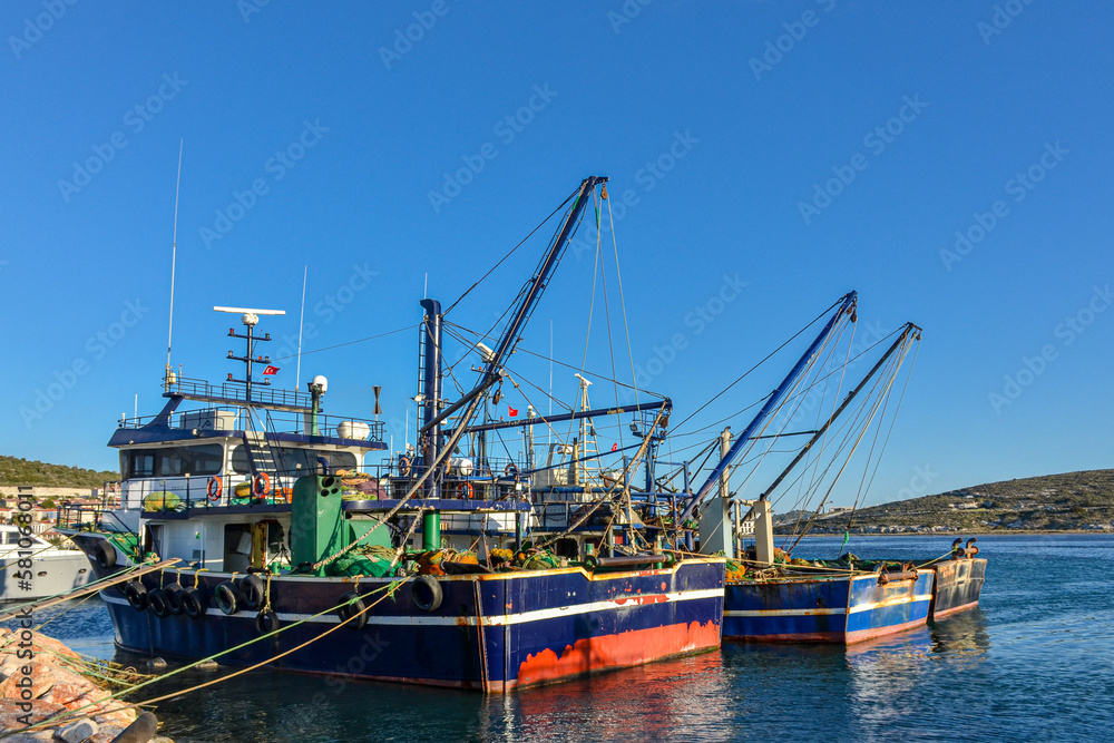 big fishing ship in Port Alacati Marina (Cesme, Izmir province, Turkey)
