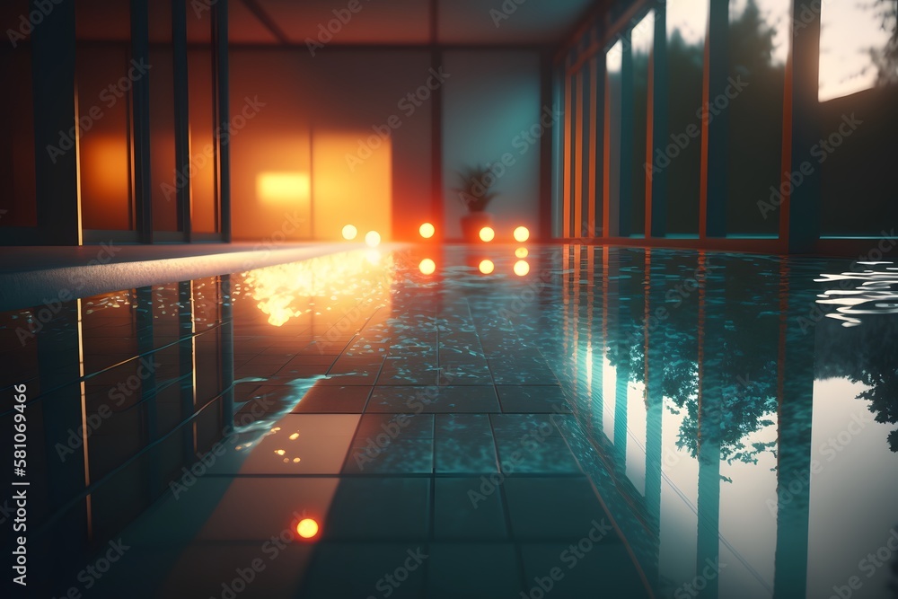 Fototapeta premium swimming pool created using AI Generative Technology