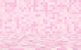 .Pink ceramic tile wall and floor background