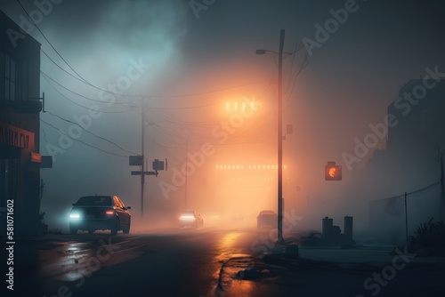 foggy road created using AI Generative Technology