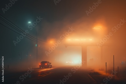 foggy road created using AI Generative Technology