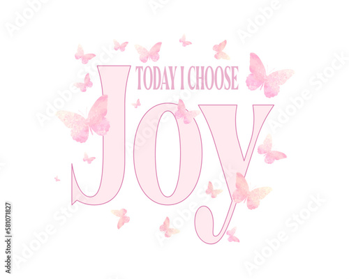 pink watercolor brush butterfly positive quote motivation slogan optimist