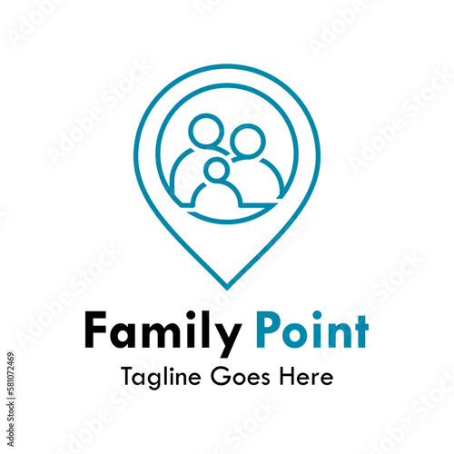 Family point logo template illustration