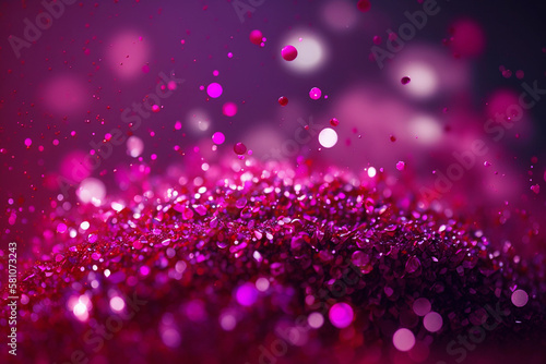Abstract Defocused Background with Glimmering Magenta and Pink Glitter, generative ai.
