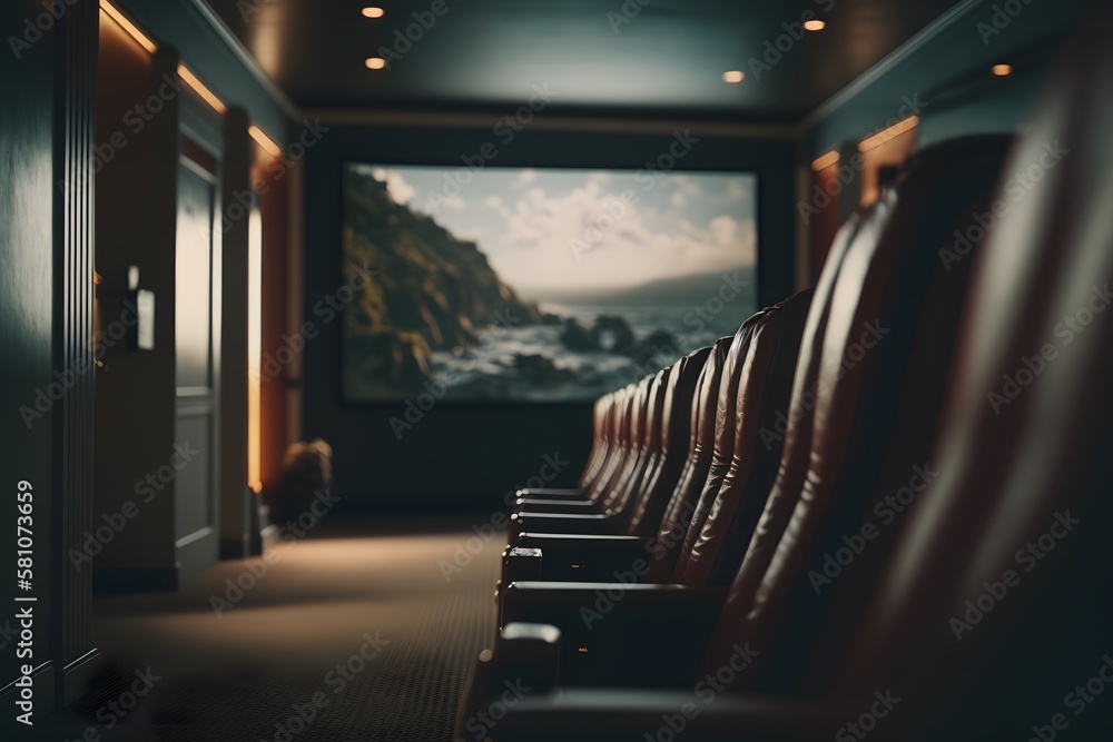 Cinema seats created using AI Generative Technology - obrazy, fototapety, plakaty 