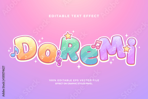 decorative music editable text effect vector design