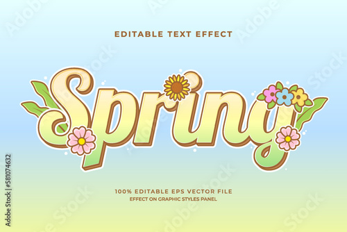 decorative spring editable text effect vector design