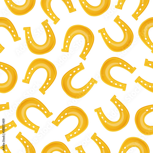 Pattern of horseshoes. Good luck symbol. St. Patrick's day illustration