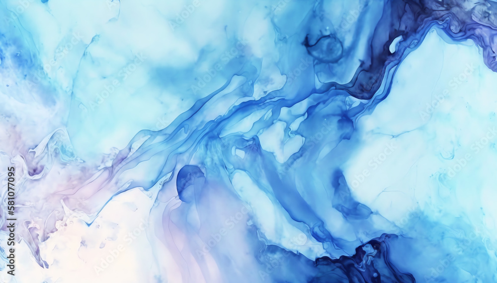 Abstract blue watercolor paint marble background, Ink colors are amazingly bright artwork watercolor