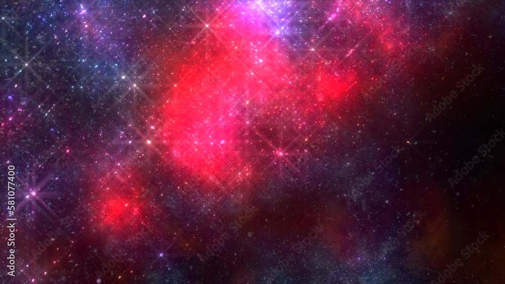 Flying and shiny red stars with glitters in dark galaxy, motion abstract space, holidays and winter style background for New Year and Merry Christmas Flying and shiny red stars with glitters in dark galaxy, motion abstract space, holidays and winter style background for New Year and Merry Christmas