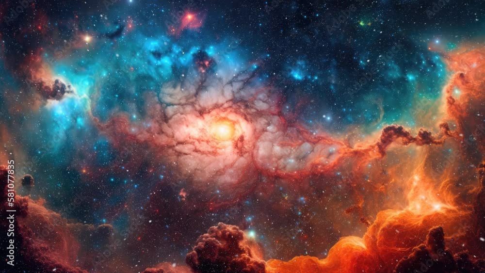 beautiful nebula in space 4k