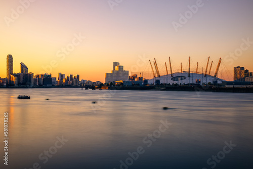 Sticker London cityscape during sunset with The O2 Arena in England