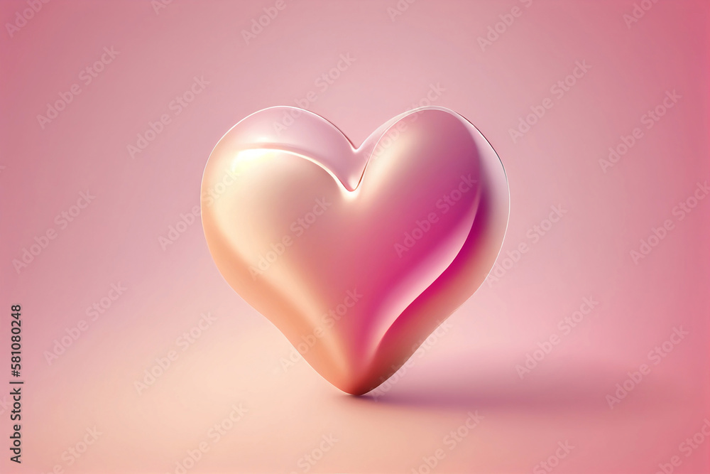 Pink heart on a pink background. Generative AI. 