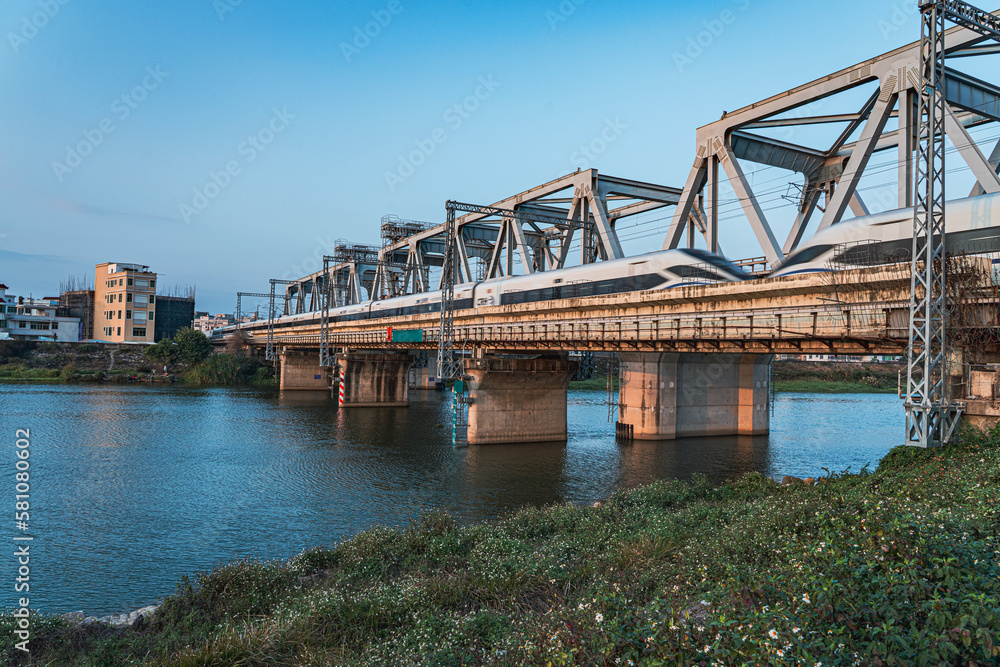 Obraz premium A high speed railway bridge