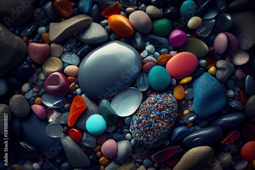 Stones background. Pebbles. generative ai 