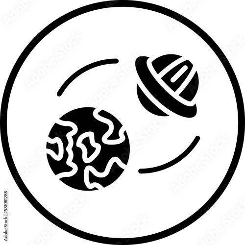 Vector Design UFO Earth Icon Style