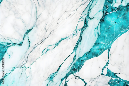 Turquoise marble texture skin tile wallpaper luxurious background generative ai