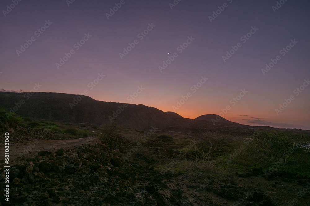 Cross hill nightscape from the pyramid point, Ascension island